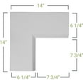 thumbnail image 2 of 14"W x 2"P x 14"L Perimeter Inside Corner for 5" Traditional Coffered Ceiling System, 2 of 7