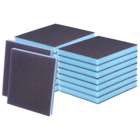 16 Packs Fine Sanding Sponge Blocks 400-500 Grit Foam Sanding Block Pad, 120x100x12mm, Purple