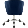 thumbnail image 3 of Meridian Furniture Finley Chaise de Bureau Pivotante Réglable en Velours Marine et Chrome, 3 of 6