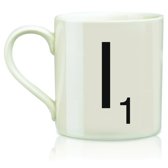 Scrabble Lettre Céramique I Scrabble Tasse Crème/noir (14 Onces)