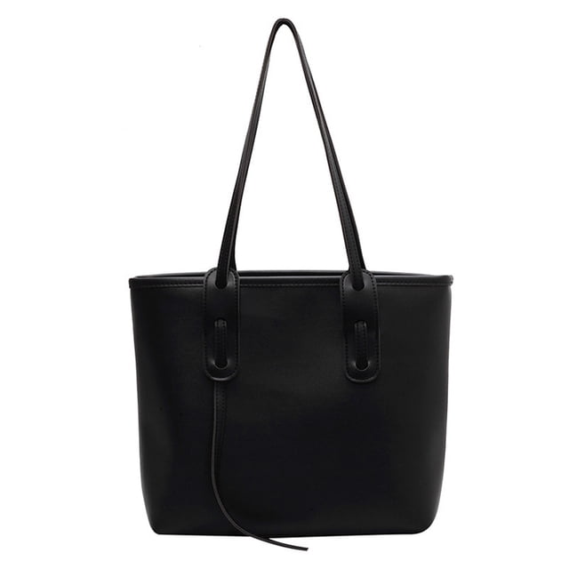 Nuevo bolso de mano retro de moda para estudiantes universitarios, bolso de un solo hombro, bolso de PU de gran capacidad para ocio, negro