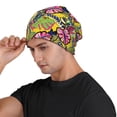 thumbnail image 3 of Rocae Colrful Tropical Leaves for Beanies Hats for Men Women Warm Chunky Knit Hats Winter Adult Milk Silk Knitted Beanie, 3 of 7