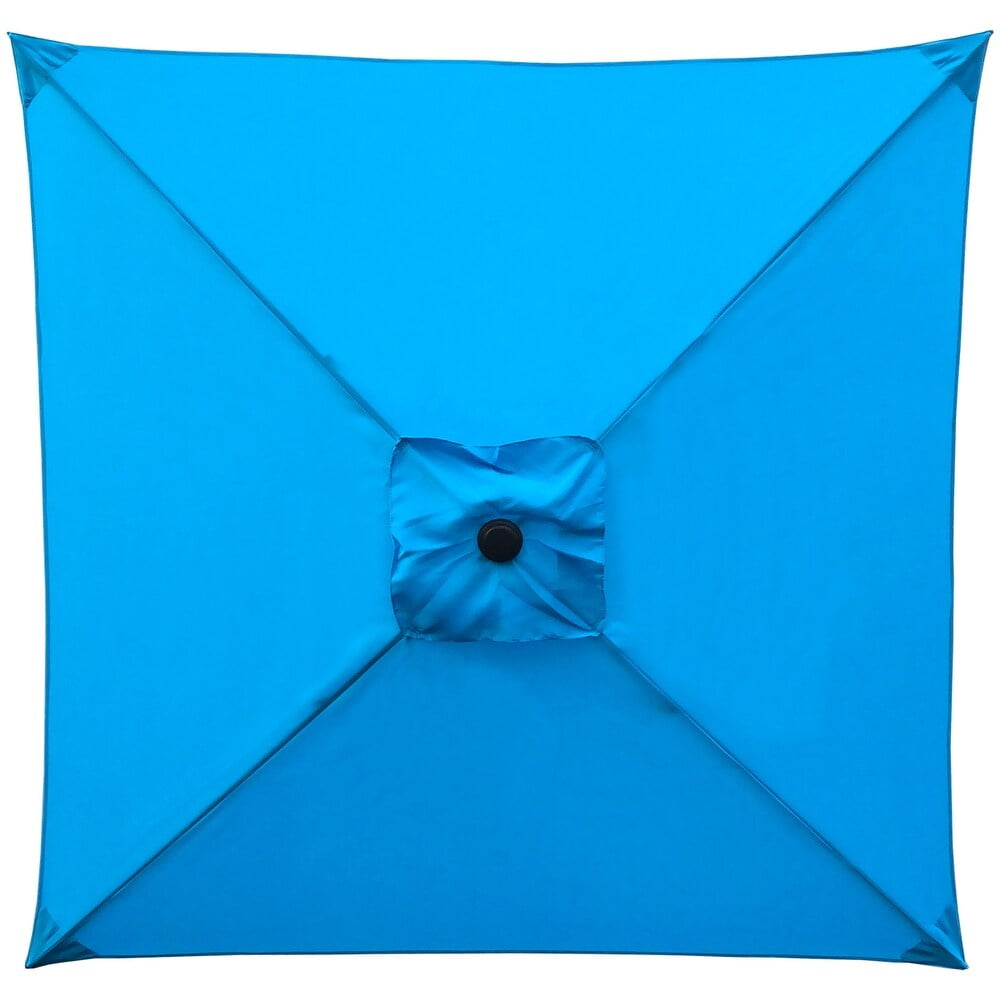 Ultrashades 6.5 ft Square Outdoor Patio Market Umbrella with Push Button Tilt and Crank Handle, Aqua
