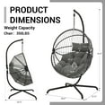 thumbnail image 5 of GREEN MORE Oversized Indoor/Outdoor Egg Chair Water-Resistant Hammock Chairs with Hanging Swing Chair, Gray, 5 of 6