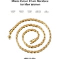 thumbnail image 5 of Gold Rope Chain for Men 2.5mm 3mm 4mm 18K Gold Plated Stainless Steel Rope Chain Necklace for Mens Women, 5 of 8