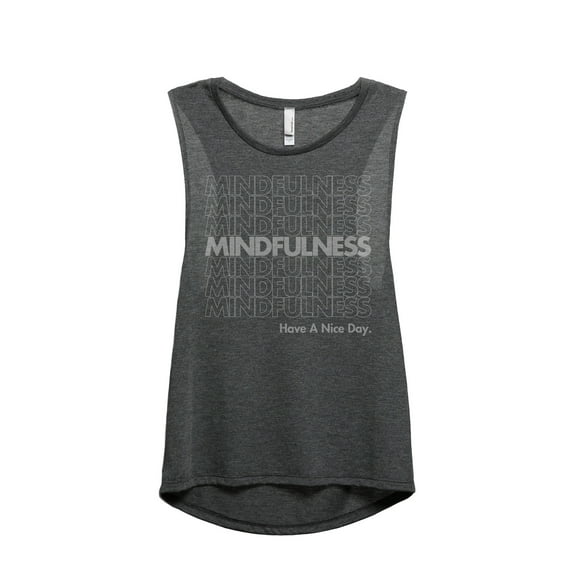 Mindfulness Women's Fashion Sleeveless Muscle Tank Top Tee Charcoal Grey X-Large