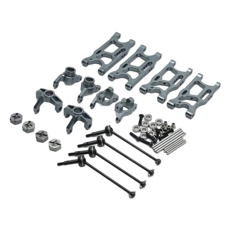 RC Spare Metal Front and Rear Swing Carriers CVD for 124016 124017 124019 Crawler Accessories , Titanium