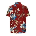 thumbnail image 5 of Xysaqa Mens T-Shirts Mens Hawaiian Shirt Men Big & Tall Cool Floral Print Shirts Merns Casual Short Sleeve Button Up T-Shirt Summer Party Beach Tshirt 2X 3X 4X Clearance, 5 of 6