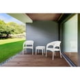 thumbnail image 6 of Luxury Commercial Living 18" White Outdoor Patio Wickerlook Square Side Table, 6 of 9