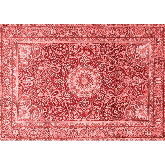 Ahgly Company Indoor Rectangle Medallion Red Traditional Area Rugs, 2' x 3'