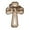 Brown, variant on Decorr Easter Cross Wreath,He is Risen Easter Cross Wooden Door Hanger, 11.8"Hand Carved Religious Front Porch Sign with Rope, Spring Wreath for Holiday Home Garden Wall Decoration