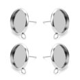 thumbnail image 4 of 20pcs Pendientes de Botón de Plata de Acero Inoxidable Base en Blanco Apto para 8 Mm-16 Mm Bandeja de Configuración de Cabujón para Accesorios de Fabr 12mm Soledad Joyas Cabochon en blanco, 4 of 10