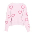thumbnail image 4 of JFGHDG Women's Valentine's Day Knit Sweater Valentines Sweater Plus Size Sweater Jacket Womens Cardigan Sweaters Sweater for Women Valentine's Day Sweatshirts Light Pink L, 4 of 7