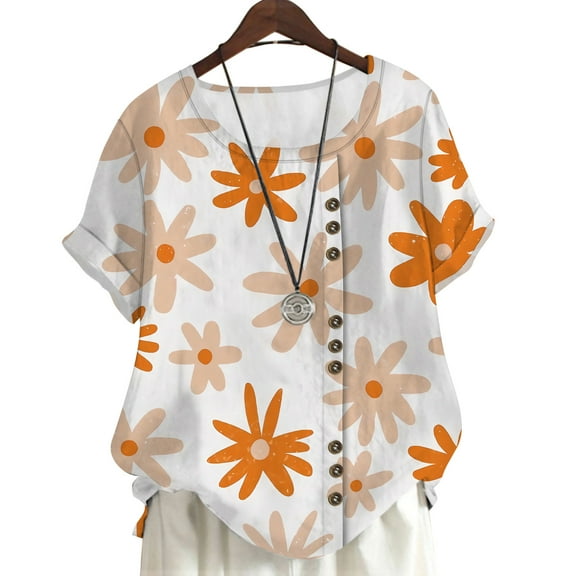 CLOOCL Women T Shirt Short Sleeve Simple Flowers 3D Printed Summer Blouse Oversized
