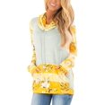 thumbnail image 4 of Sudadera de mujer con cuello desbocado floral a rayas y bolsillos Zhivalor WMZY-685-5, 4 of 7