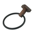 thumbnail image 2 of ALSLIAO Bathroom Towel Holder Wood Towel Holder Hanger Wall-Mounted Round Towel Walnut Black, 2 of 7