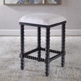thumbnail image 3 of Uttermost Pryce 26" Wood and Fabric Backless Counter Stool in Black and White, 3 of 7