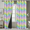 thumbnail image 4 of Vargottam Elegant Tie-Dye Watercolor Pattern Curtains - Set of 2 Blackout Panels, 52 x 63 Inches - Noise Reducing & Energy-Efficient Room Darkening Window/Door Drapes for Modern Home Decor- Yellow, 4 of 9
