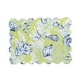 thumbnail image 3 of 13" x 19" Fenwick Isle Green Rectangle Cotton Quilted Scalloped Coastal Placemats Set of 6, 3 of 7