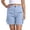1d# Light Blue, variant on Cargo Bermuda Shorts for Women Zipper Button Front Thigh High Solid Color Hiking Running Outdoor Pants with Pockets Light Brown M