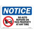 thumbnail image 1 of SignMission OS-NS-A-710-L-16020 7 x 10 Po Panneau d'Affichage OSHA - Aucune Réparation Automobile sur Cette Propriété, 1 of 1