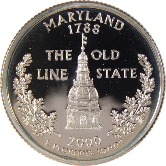 2000 S Maryland State Quarter Clad 25c Proof Coin