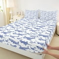 thumbnail image 3 of jejeloiu Modern Airplane Queen Sheet Sets,Sketch Art Flat Sheet,Blue Aircraft Theme Queen Fitted Sheet For Boys Teens,Microfiber Bedroom Decor,4pcs, 3 of 7