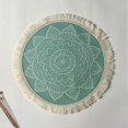 thumbnail image 2 of Round Boho Placemats Washable Cotton Teapot Mats Thick Circular Tassel Woven Placemat for Teapot/Mug, 2 of 5