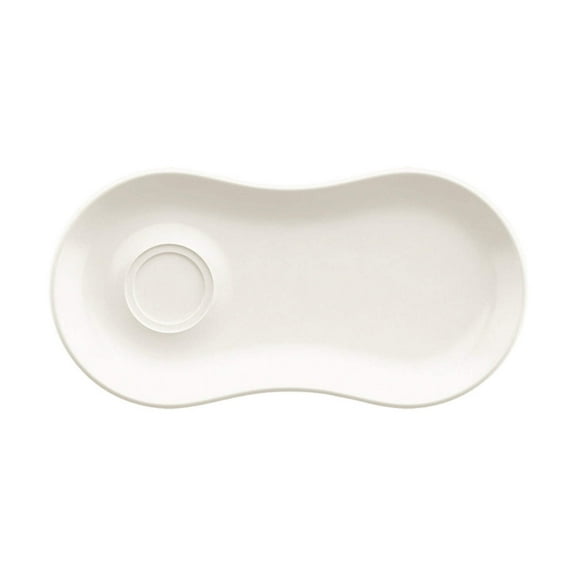 Gourmet 10" x 4.75" Oval Warm White Porcelain Saucer