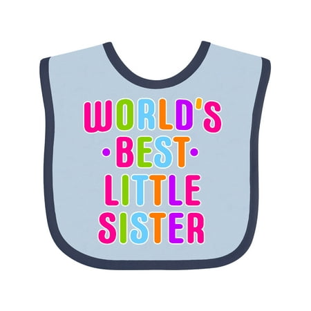 

Inktastic Worlds Best Little Sister Gift Baby Girl Bib