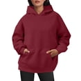 thumbnail image 2 of Essentials Hoodies for Women 2025 Long Sleeve Plain Oversized Hoody with Pockets Hooded Sweatshirt Women Pullover, 2 of 6