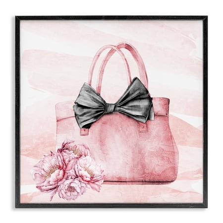 Stupell Industries Blush Glam Time Bag Black Framed Giclee Art, design by Kim Allen