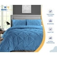 thumbnail image 3 of HNB Store 3pc Duvet Cover Set | 1000 TC Egyptian Cotton | Super King Size Duvet Cover with 2 Pillowcases | Mediterranean Blue | Pinch, 3 of 8