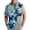 Blue, variant on Men's Short Sleeve Tropical Print Shirt for Everyday Casual Comfort Breathable Button Down Summer Outdoors