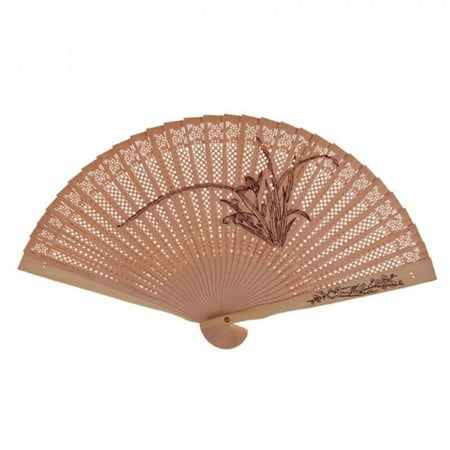 

Chinese Folding Fan Wooden Bamboo Sandal Traditional Hand Fan For Calligraphy Painting Wood Carving Folding Fan Home Decoration