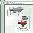 thumbnail image 4 of Hanover Traditions 9-Piece Outdoor Dining Set with Square Cast-Top Table and 8 Swivel Rockers, 4 of 16
