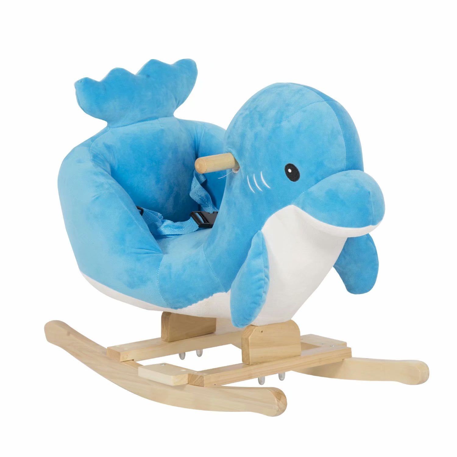 Kinbor Kids Rocking RideOn Toy Plush Rocking Horse with Sound Seat