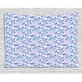 thumbnail image 1 of Garden Tapestry, Exotic Flower Bouquet Pattern with Branches Blossoming Nature, Wall Hanging for Bedroom Living Room Dorm Decor, 60W X 40L Inches, Violet Pale Blue and Pale Pink, by Ambesonne, 1 of 2