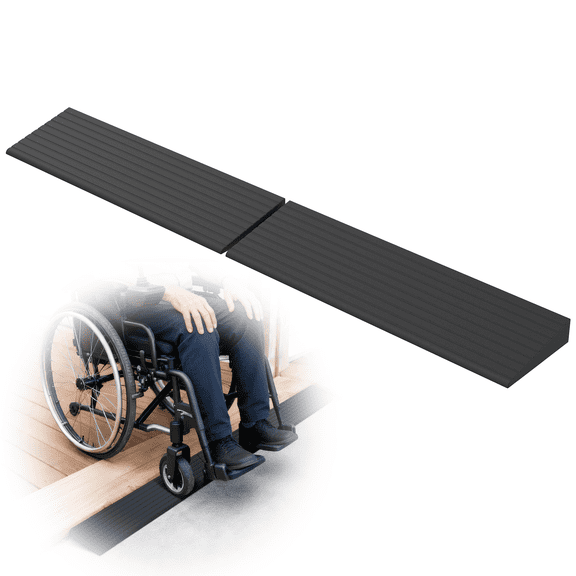 1" Rise Rubber Threshold Ramps for Doorways, 34" Wide Modular Wheelchair Ramp 2 PCS, Wheelchair Ramp, Access Ramps for Wheelchairs,Strollers,Sweepers,Bathrooms,Entryways,2000LBS Capacity