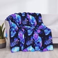 thumbnail image 3 of Yiaed cool crystal Skull flower Print Blanket Throw Blanket Soft Cozy Flannel Blanket for Home Bed Sofa Couch Chair-60"x50", 3 of 6