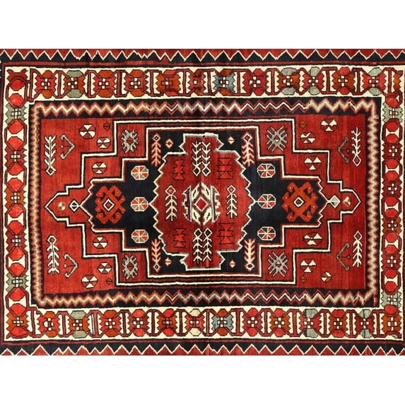 Ahgly Company Indoor Rectangle Traditional Dark Almond Brown Persian Area Rugs, 4' x 6'