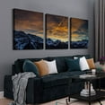 thumbnail image 3 of 3 Panel Canvas Wall Art Prints - Mountain Landscape in The Sunset Picture on Canvas Prints with Solid Wood Frame for Living Room Home Office Decor Ready to Hang- 12"x16" x 3 Panels, 3 of 6