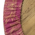 thumbnail image 5 of Ambesonne Oriental Fitted Round Tablecloth, Peaceful Lotus Art, 45"- 56" Diameter, Magenta Sand Brown, 5 of 5