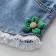 thumbnail image 5 of MKOSPLRT Girls' 2-13 Years Summer Tassel Denim Shorts Kids Elastic Waist Baggy Flower Jean Shorts Baggy Wide Leg Shorts De Mezclilla, 5 of 8