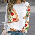 thumbnail image 2 of Fun Pizza Women's Floral Printed Sweatshirt Long Sleeve Crewneck Casual Loose Vintage Graphic Pullover Tops, 2 of 7