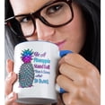 thumbnail image 2 of 3drose, Colorful Tropical Pineapple Summer Quote, 11oz Two-tone Blue Mug, 2 of 6