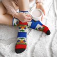 thumbnail image 7 of Mens Crew Socks Womens Haitian Flag Workout Training Athletic Socks, 7 of 7