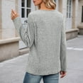 thumbnail image 4 of Telankuip 2025 Fashion Ribbing T-Shirts for Women Long Sleeve Crew Neck Pullover Tops Casual Solid Color Asymmetrical Hem Fall Winter Street Style Soft Cozy Pullovers Tees Grey L, 4 of 5