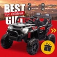 thumbnail image 5 of Track Seven 24V Ride on Car, 2WD Electric Off-Road UTV Truck w/ 400W Motors, Remote Control, Large Seat, Bluetooth, Lights, Power Display, Portable Handle, Electric Car for Boys Girls Aged 3+, Black, 5 of 7
