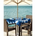 thumbnail image 3 of Hokiten Outdoor Tablecloths with Umbrella Hole & Zipper, Blue Ombre 54x54 Inch Square Tablecloths, Boho Tribal Ethnic Abstract Tie Dye Art Waterproof Table Cloth, Patio/Pool/Picnic Table Covers, 3 of 7